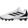 adidas Mens Adizero Impact 2.0 Molded Sneakers Shoes – White(White/Black/Black)
