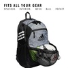 adidas Stadium Soccer Backpack 36L | Padded Laptop Sleeve, Holds A Size 5 Ball, Vented Gear Pocket, Stays Dry On Wet Fields, School Gym & Travel Ready(Jersey Onix Grey/3)