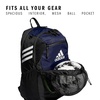 adidas Stadium Soccer Backpack 36L | Padded Laptop Sleeve, Holds A Size 5 Ball, Vented Gear Pocket, Stays Dry On Wet Fields, School Gym & Travel Ready(Team Navy Blue/3)