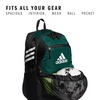 adidas Stadium Soccer Backpack 36L | Padded Laptop Sleeve, Holds A Size 5 Ball, Vented Gear Pocket, Stays Dry On Wet Fields, School Gym & Travel Ready(Team Dark Green/3)