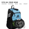 adidas Stadium Soccer Backpack 36L | Padded Laptop Sleeve, Holds A Size 5 Ball, Vented Gear Pocket, Stays Dry On Wet Fields, School Gym & Travel Ready(Team Light Blue/3)