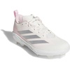 adidas Women’s Adizero Instict TPU 2.0 Softball Cleats(Chalk White/Silver Metallic/Clear Pink)