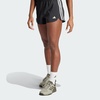 adidas Womens Pacer Training 3-Stripes Woven High-Rise Shorts(Black / White)