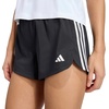 adidas Womens Pacer Training 3-Stripes Woven High-Rise Shorts(Black/White)