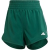 adidas Womens Pacer Training 3-Stripes Woven High-Rise Shorts(Collegiate Green/White)