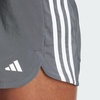 adidas Womens Pacer Training 3-Stripes Woven High-Rise Shorts(Grey Six / White)