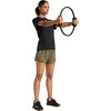 adidas Womens Pacer Training 3-Stripes Woven High-Rise Shorts(Olive Strata/Night Cargo)