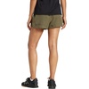 adidas Womens Pacer Training 3-Stripes Woven High-Rise Shorts(Olive Strata/Night Cargo)