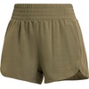 adidas Womens Pacer Training 3-Stripes Woven High-Rise Shorts(Olive Strata/Night Cargo)