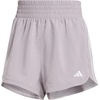 adidas Womens Pacer Training 3-Stripes Woven High-Rise Shorts(Preloved Fig / White)