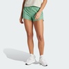 adidas Womens Pacer Training 3-Stripes Woven High-Rise Shorts(Preloved Green)