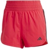 adidas Womens Pacer Training 3-Stripes Woven High-Rise Shorts(Pure Ruby/White)