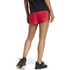 adidas Womens Pacer Training 3-Stripes Woven High-Rise Shorts(Pure Ruby/White)