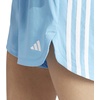 adidas Womens Pacer Training 3-Stripes Woven High-Rise Shorts(Semi Blue Burst/White)