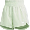adidas Womens Pacer Training 3-Stripes Woven High-Rise Shorts(Semi Green Spark/White)