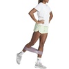 adidas Womens Pacer Training 3-Stripes Woven High-Rise Shorts(Semi Green Spark/White)