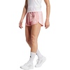 adidas Womens Pacer Training 3-Stripes Woven High-Rise Shorts(Semi Pink Spark/White)
