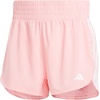 adidas Womens Pacer Training 3-Stripes Woven High-Rise Shorts(Semi Pink Spark/White)