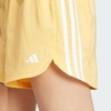 adidas Womens Pacer Training 3-Stripes Woven High-Rise Shorts(Semi Spark / White)