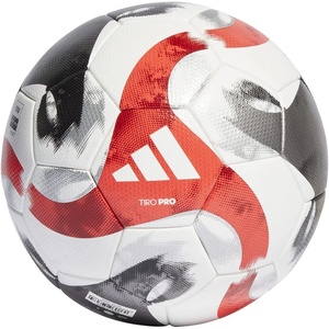 adidas Tiro Soccer Ball(White/Black/Iron Metallic/Power Red)