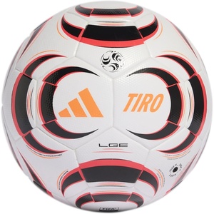adidas Tiro Soccer Ball(White/Black/Lucid Red/League)