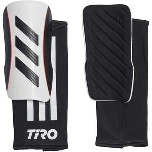 adidas Unisex Adult Tiro Soccer Shin Guards(White/Black/Black/Solar Red/League)