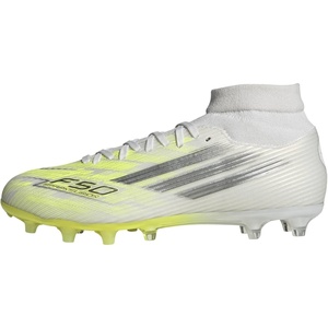 adidas Women’s F50 Sparkfusion League Firm Ground Soccer Shoes(White/Iron Metallic/Yellow)