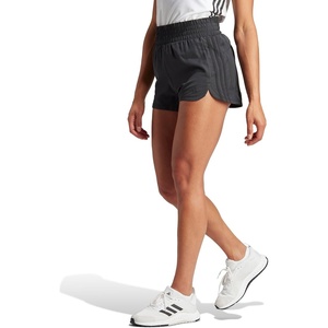 adidas Womens Pacer Training 3-Stripes Woven High-Rise Shorts(Black)