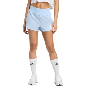 adidas Womens Pacer Training 3-Stripes Woven High-Rise Shorts(Blue/White)