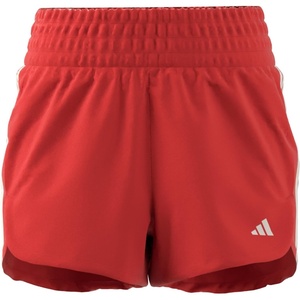 adidas Womens Pacer Training 3-Stripes Woven High-Rise Shorts(Bright Red/White)
