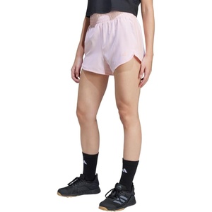 adidas Womens Pacer Training 3-Stripes Woven High-Rise Shorts(Glow Pink Mel/Glow Pink)