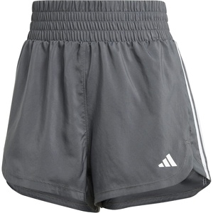 adidas Womens Pacer Training 3-Stripes Woven High-Rise Shorts(Gresix/White)