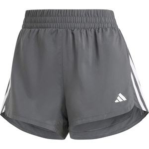 adidas Womens Pacer Training 3-Stripes Woven High-Rise Shorts(Grey/White)