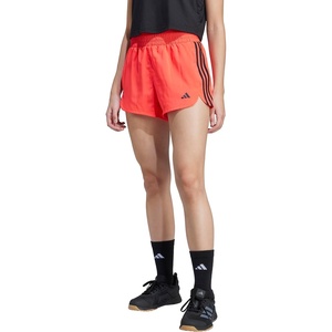 adidas Womens Pacer Training 3-Stripes Woven High-Rise Shorts(Lucid Red)