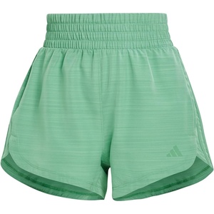 adidas Womens Pacer Training 3-Stripes Woven High-Rise Shorts(Preloved Green)
