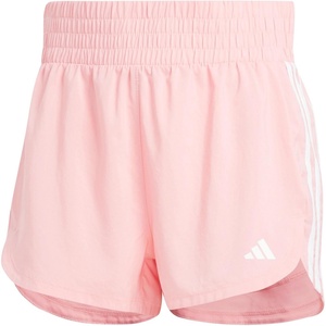 adidas Womens Pacer Training 3-Stripes Woven High-Rise Shorts(Semi Pink Spark/White)