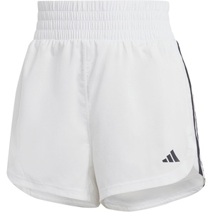 adidas Womens Pacer Training 3-Stripes Woven High-Rise Shorts(White/Black)