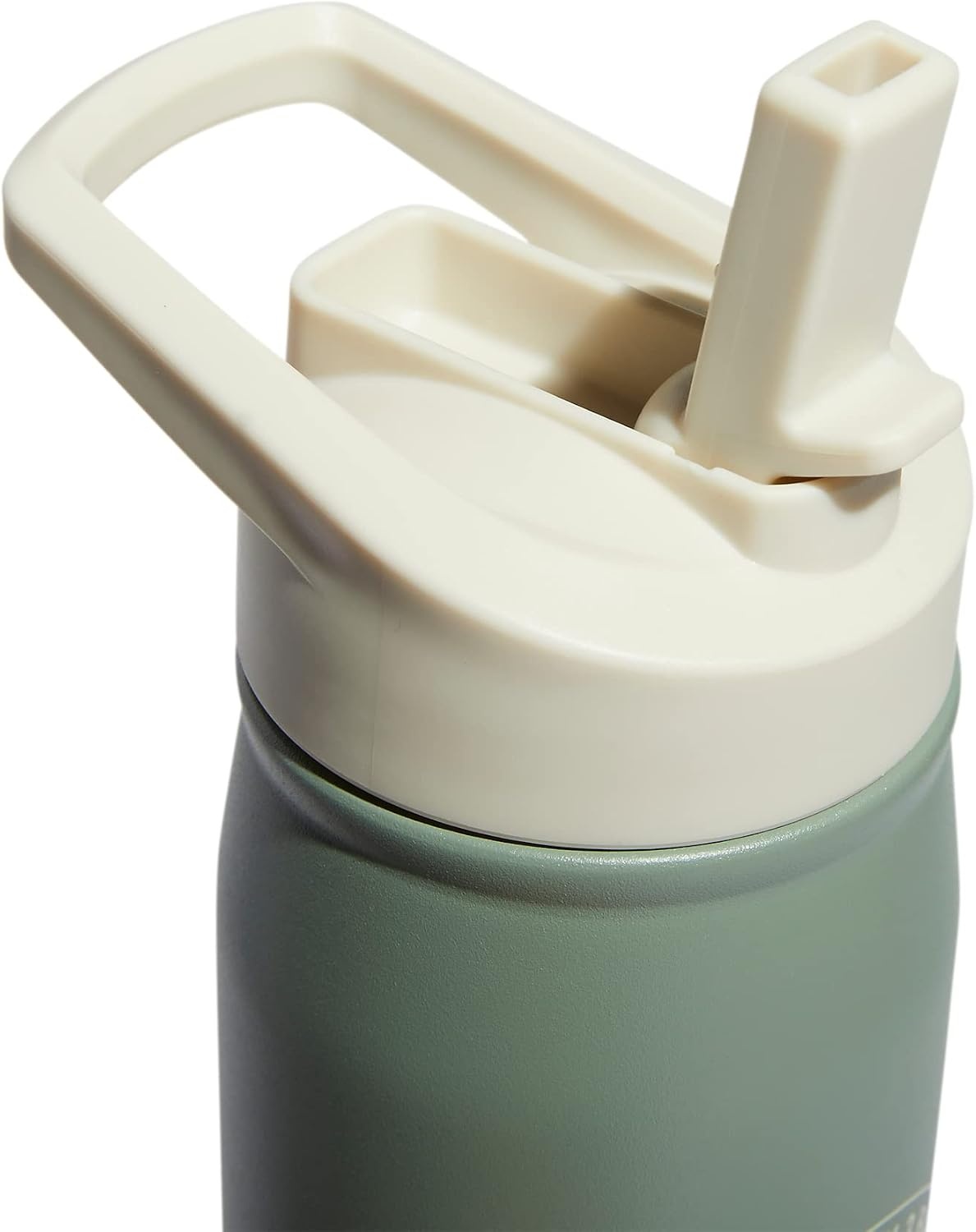 image:imageadidas Straw Lid Metal Water Bottle 600 mL DoubleWall Insulated LeakResistant Lid Stays Cold 24 Hours EasyUse Straw Top SwapFriendly Lid Workouts amp Daily UseSilver GreenAlumina Beige