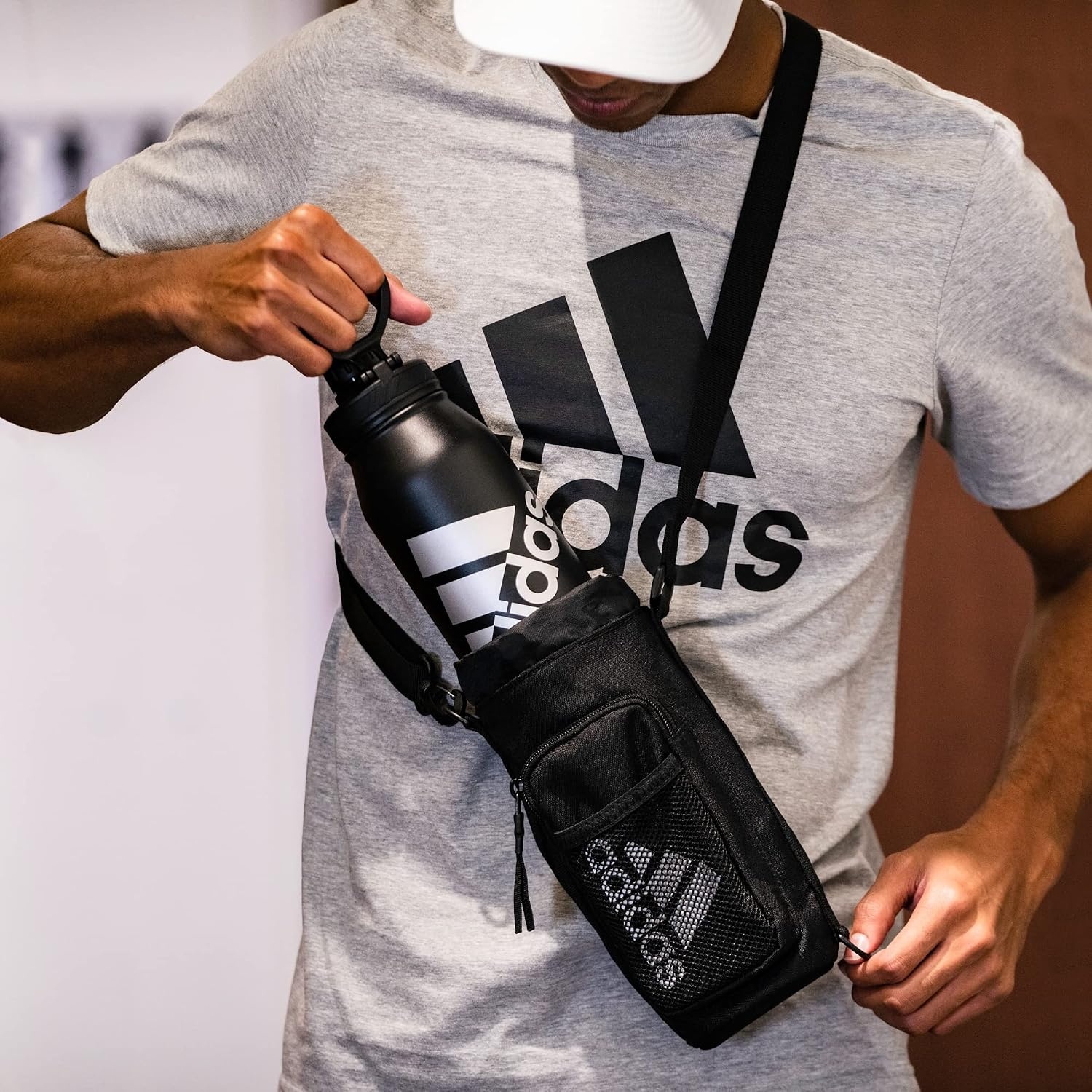 image:imageadidas Straw Lid Metal Water Bottle 600 mL DoubleWall Insulated LeakResistant Lid Stays Cold 24 Hours EasyUse Straw Top SwapFriendly Lid Workouts amp Daily UseSilver GreenAlumina Beige