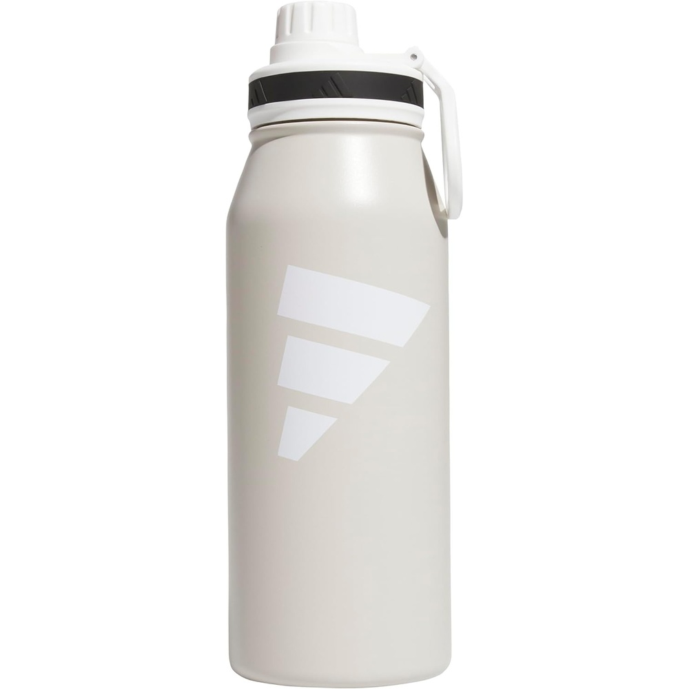 image:imageadidas Metal Water Bottle 1L DoubleWall Insulated LeakResistant Lid Stays Cold 24 Hours Stays Hot 12 Hours SwapFriendly Lid Workouts amp Daily UseAlumina BeigeWhiteBlackL