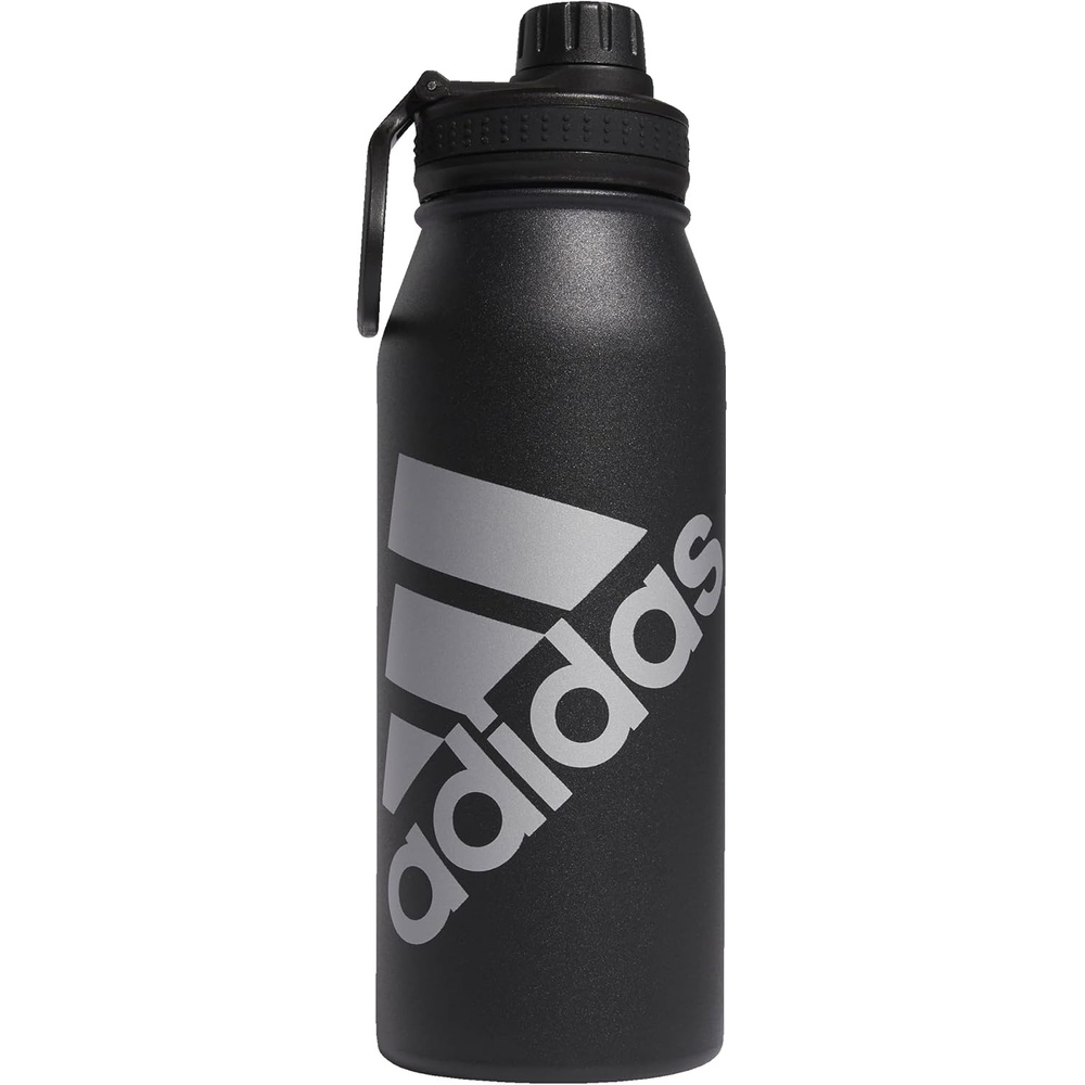 image:imageadidas Metal Water Bottle 1L DoubleWall Insulated LeakResistant Lid Stays Cold 24 Hours Stays Hot 12 Hours SwapFriendly Lid Workouts amp Daily UseBlackSilver Metallic