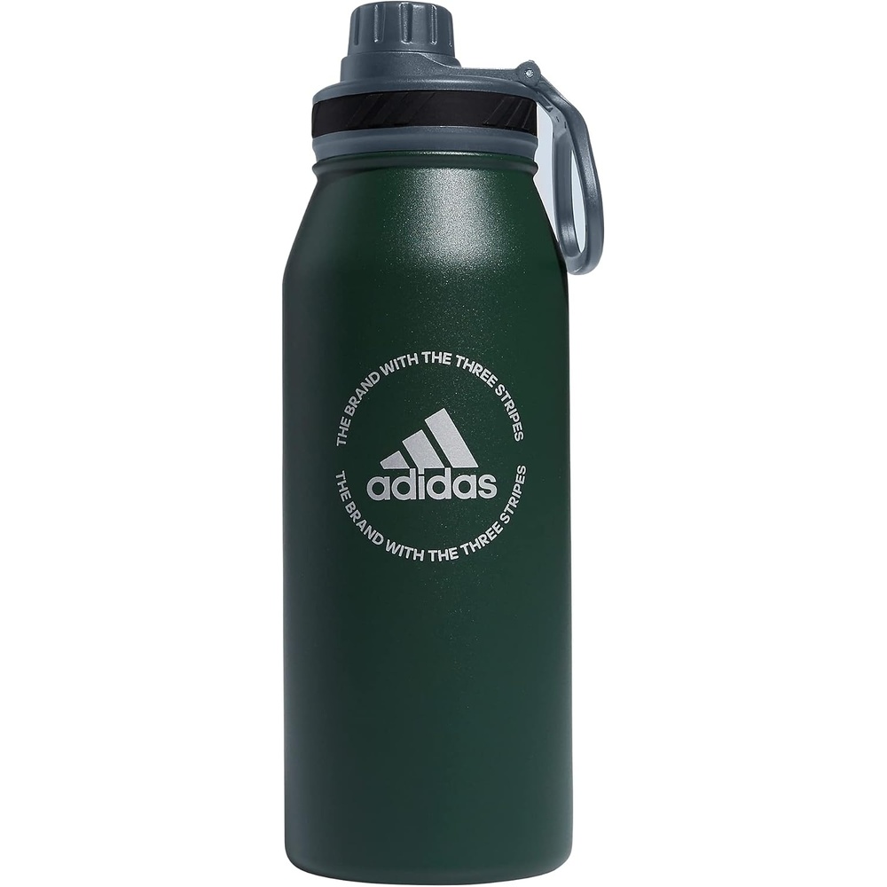 image:imageadidas Metal Water Bottle 1L DoubleWall Insulated LeakResistant Lid Stays Cold 24 Hours Stays Hot 12 Hours SwapFriendly Lid Workouts amp Daily UseGreen OxideOnix GreySilver Metallic