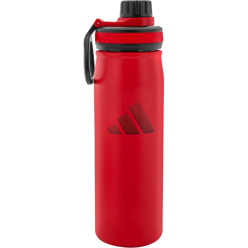 image:imageadidas Metal Water Bottle 600 mL  DoubleWall Insulated LeakResistant Lid BPAFree Durable Workouts amp Daily UseBetter ScarletBlackM