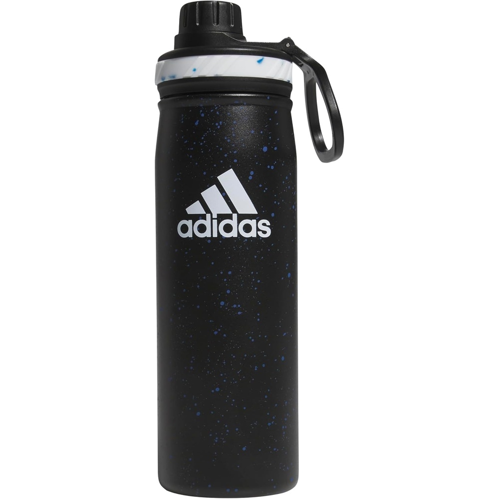 image:imageadidas Metal Water Bottle 600 mL  DoubleWall Insulated LeakResistant Lid BPAFree Durable Workouts amp Daily UseBlackBright Royal BlueWhite