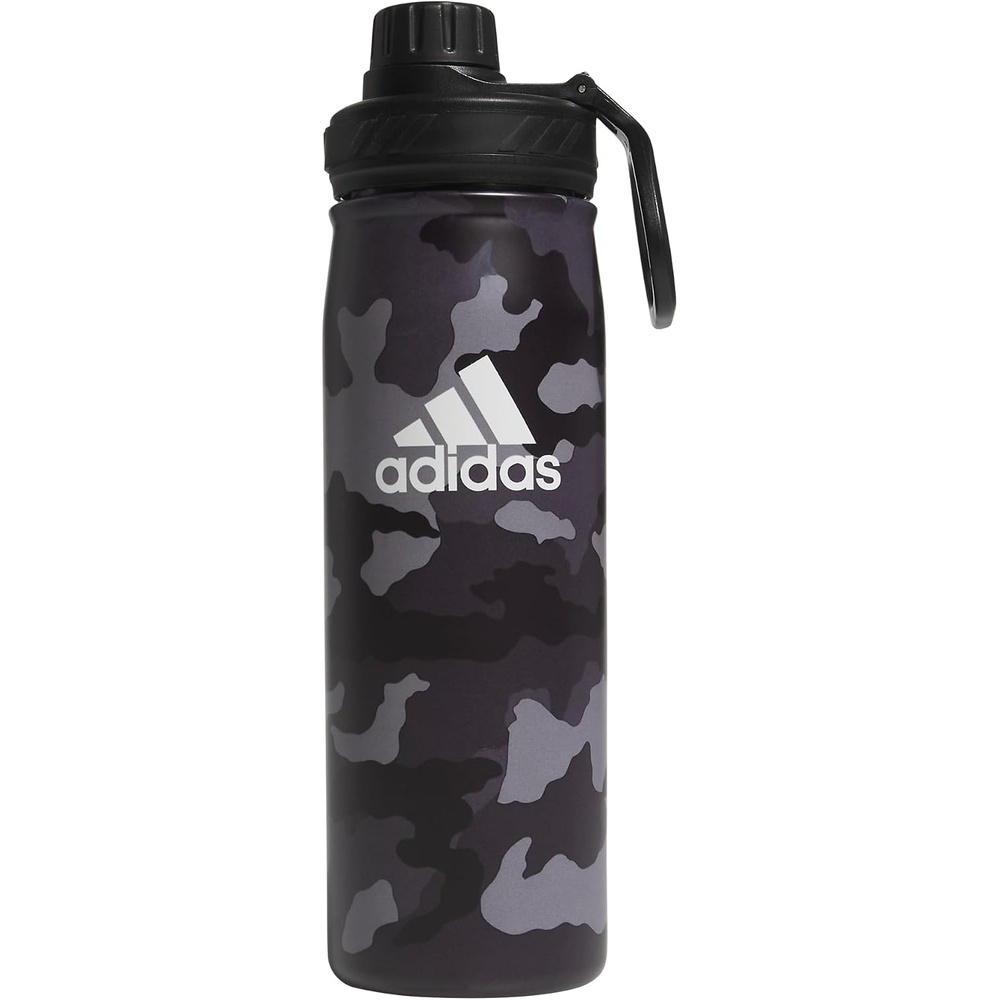 image:imageadidas Metal Water Bottle 600 mL  DoubleWall Insulated LeakResistant Lid BPAFree Durable Workouts amp Daily UseCamouflage CarbonBlackWhite