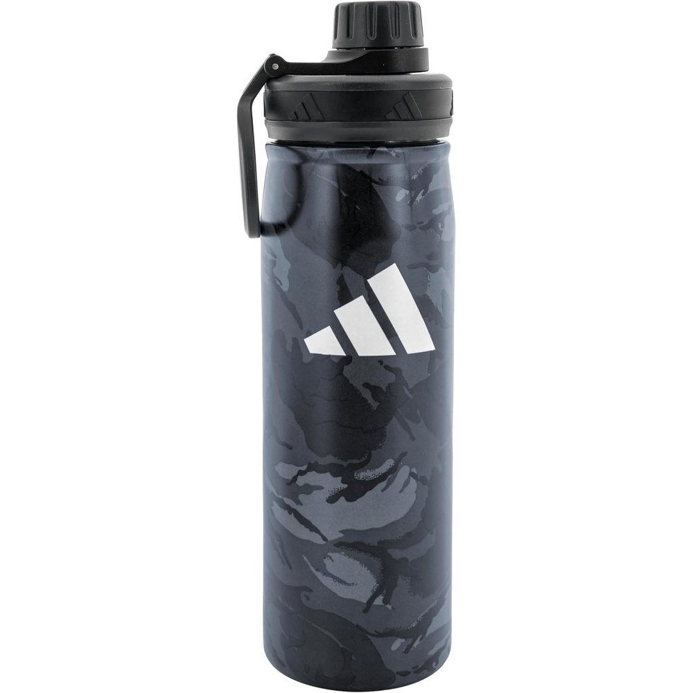 image:imageadidas Metal Water Bottle 600 mL  DoubleWall Insulated LeakResistant Lid BPAFree Durable Workouts amp Daily UseNight GreyGrey FourGrey SixM