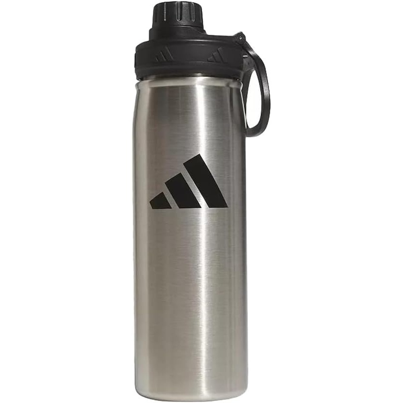 image:imageadidas Metal Water Bottle 600 mL  DoubleWall Insulated LeakResistant Lid BPAFree Durable Workouts amp Daily UseStainless SteelBlackM