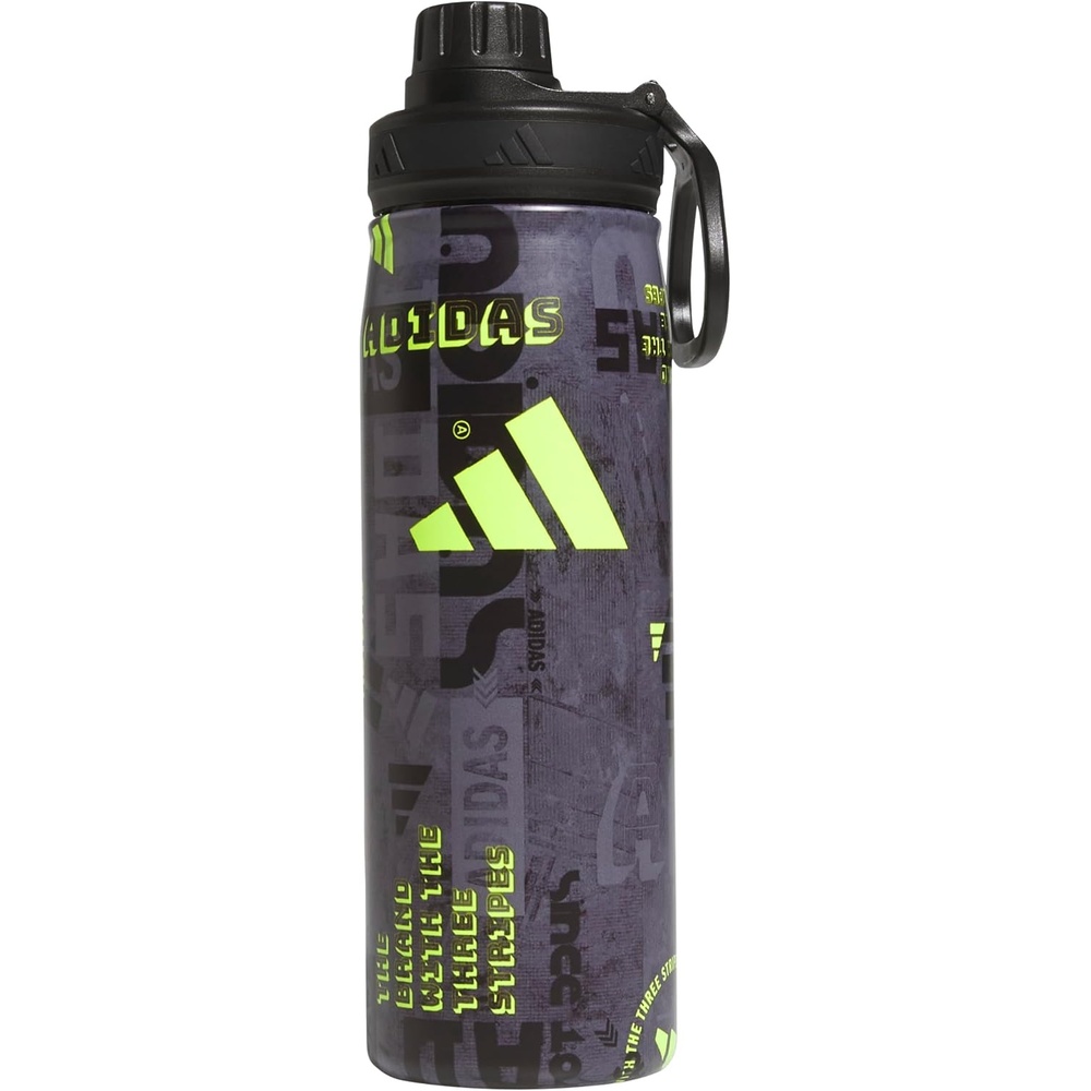 image:imageadidas Metal Water Bottle 600 mL  DoubleWall Insulated LeakResistant Lid BPAFree Durable Workouts amp Daily UseUpscaled MixblackLucid Lemon YellowM