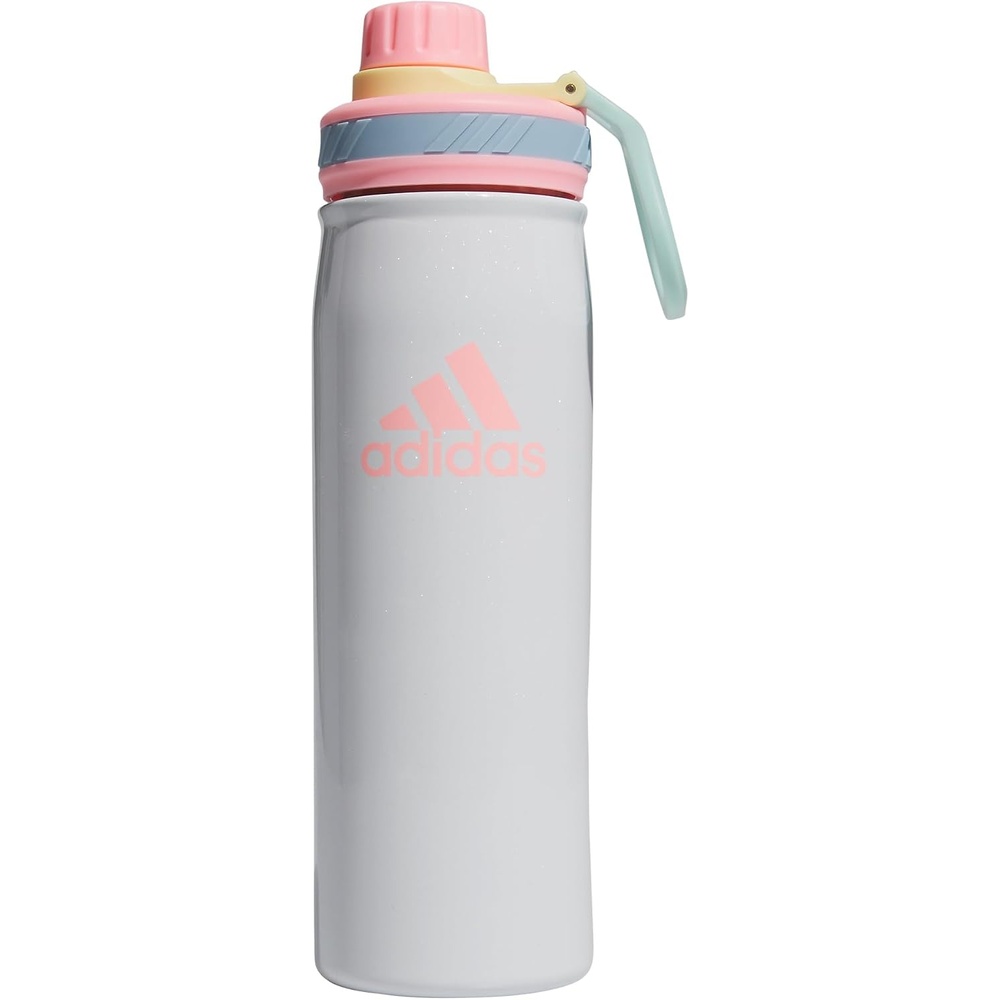 image:imageadidas Metal Water Bottle 600 mL DoubleWall Insulated LeakResistant Lid BPAFree Durable Workouts amp Daily UseWhitePink SparkClear Sky Blue