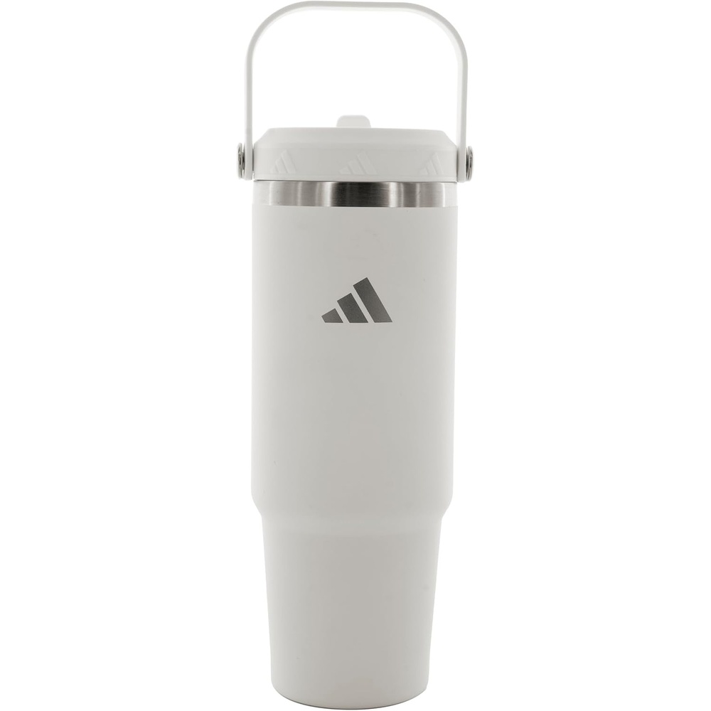 image:imageadidas Stainless Steel Tumbler 30 oz 900 mL Handle amp Straw LidWhiteStainless Steel